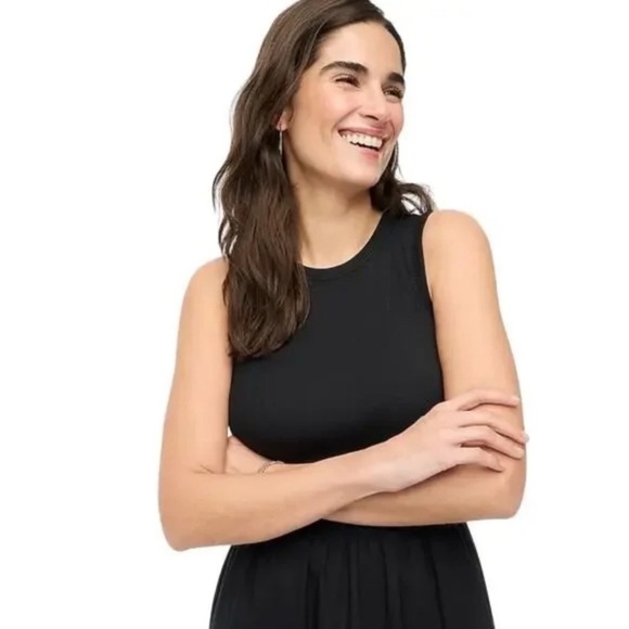 J.Crew Ribbed-knit mixy dress Black Midi Pockets Plus Size 3X NWT Capsule Basic - Picture 3 of 12
